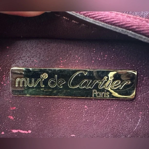 Cartier Vintage Bordeaux envelope Clutch leather bag - Picture 9 of 11